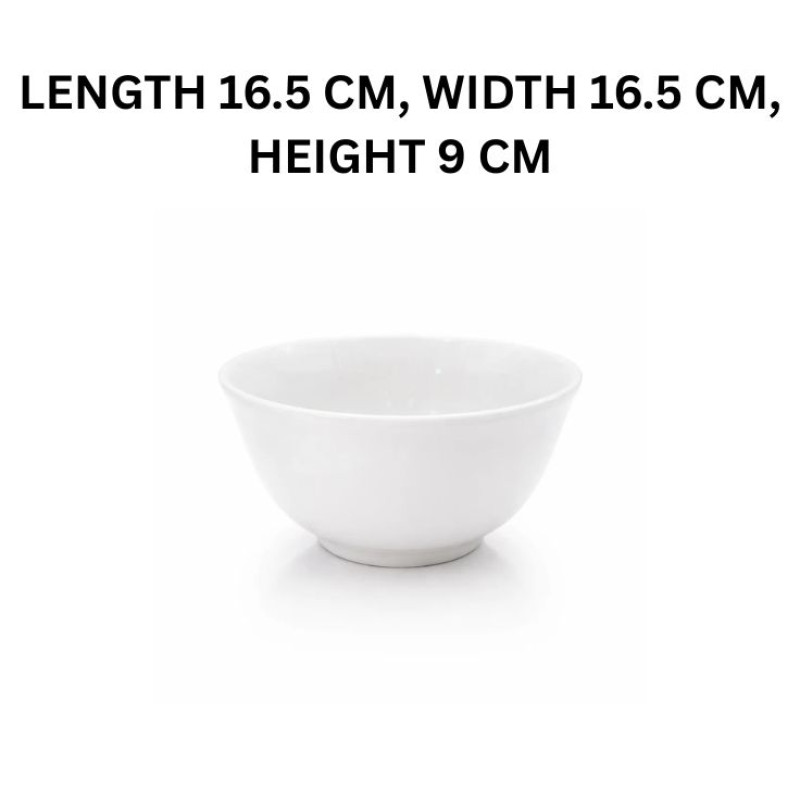 Melamine 6.5 Inch Medium White Serving Bowl