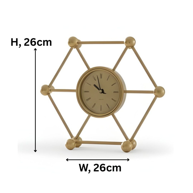 Hexagon Mantel Marble Clock Elegant Decorative Table Clock