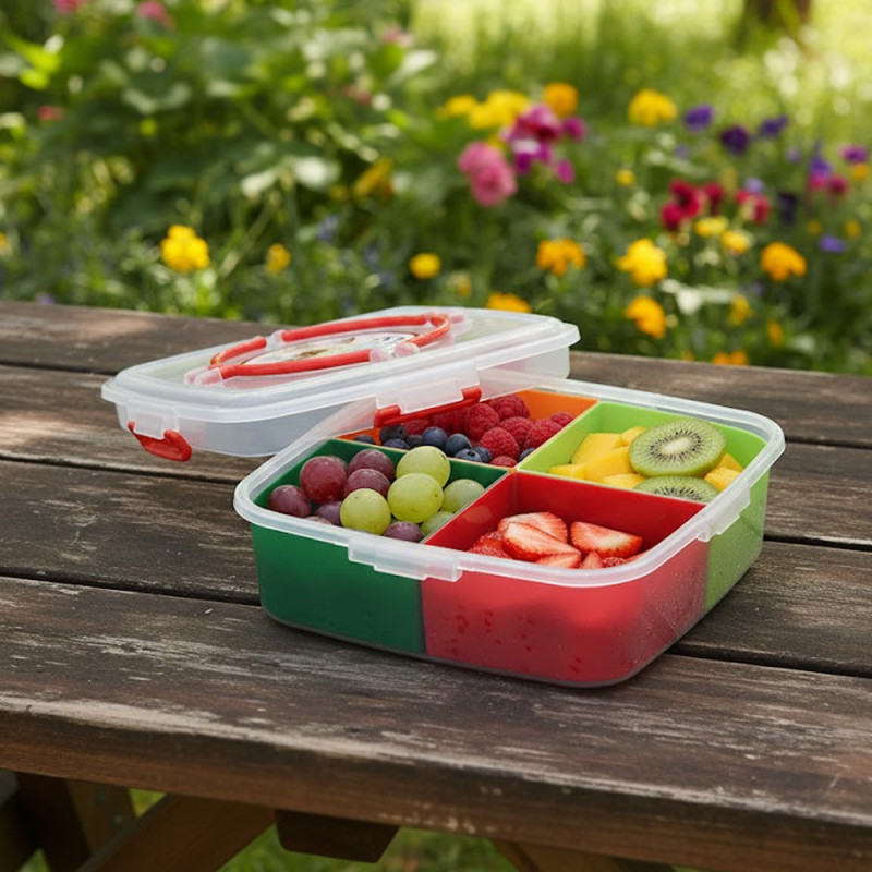 4 Compartment Kitchen Spice Box Square