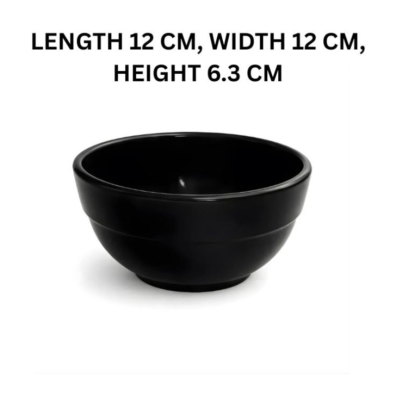 Melamine 4.5 Inch Black Tulip Serving Bowl