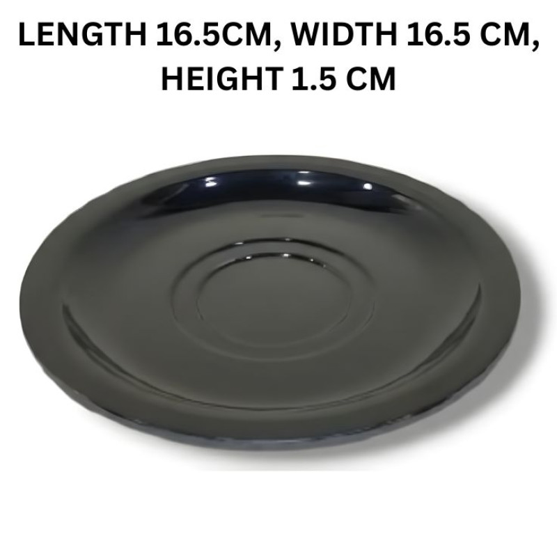 Melamine 6.5 Inch Black Tulip Saucer