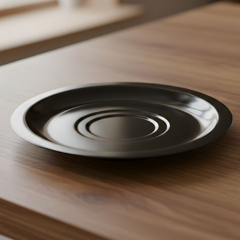 Melamine 6.5 Inch Black Tulip Saucer