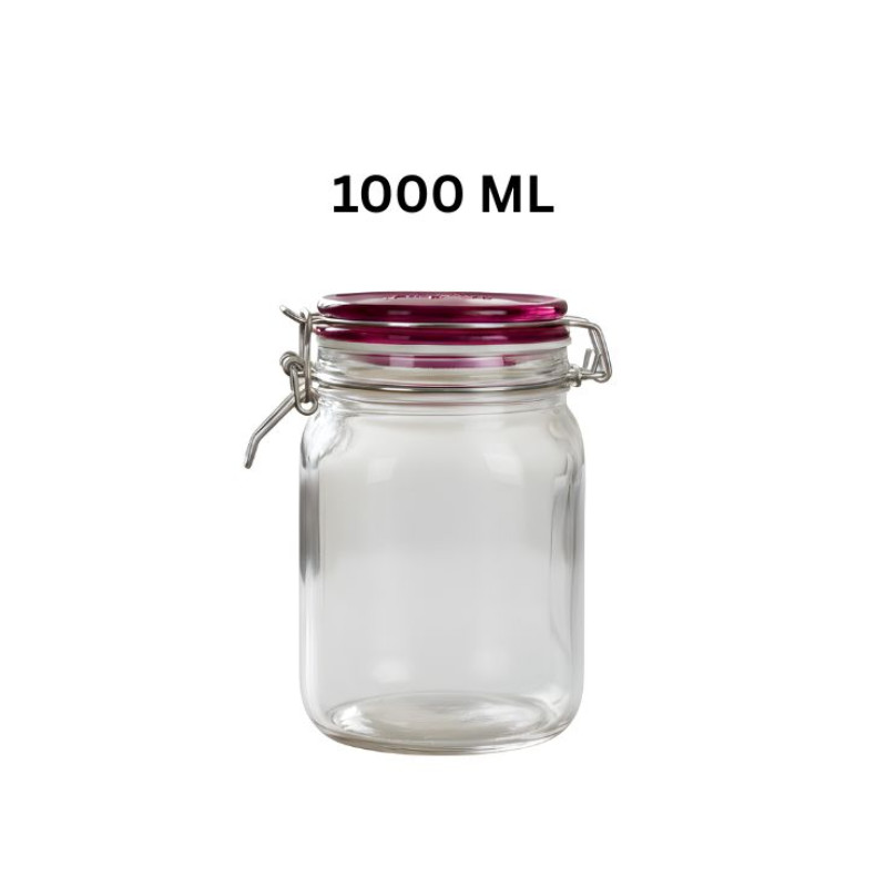 Ziba Airtight 1000 ML Glass Lock Jar Medium