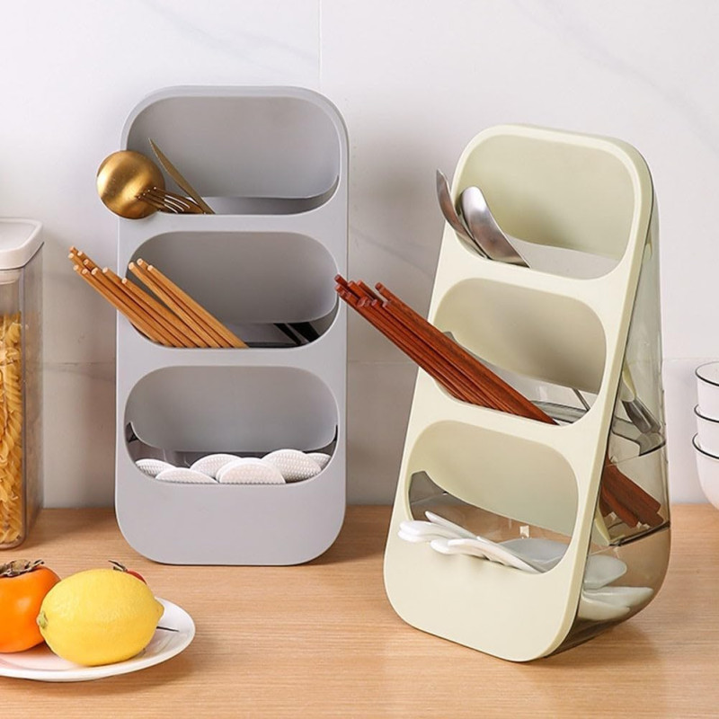 3 Layer Cutlery Stand Multi Tier Kitchen Organizer