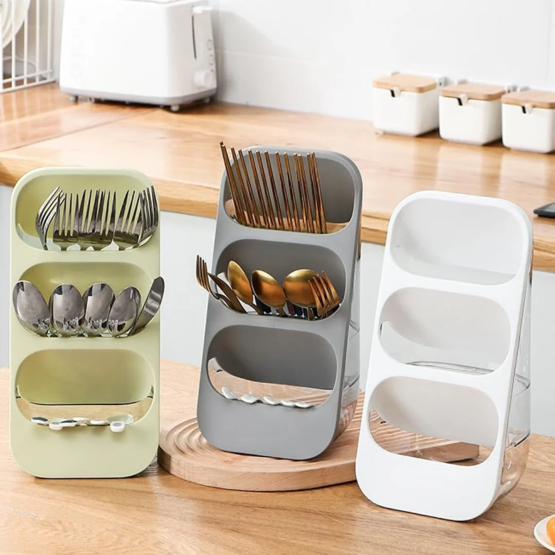 3 Layer Cutlery Stand Multi Tier Kitchen Organizer