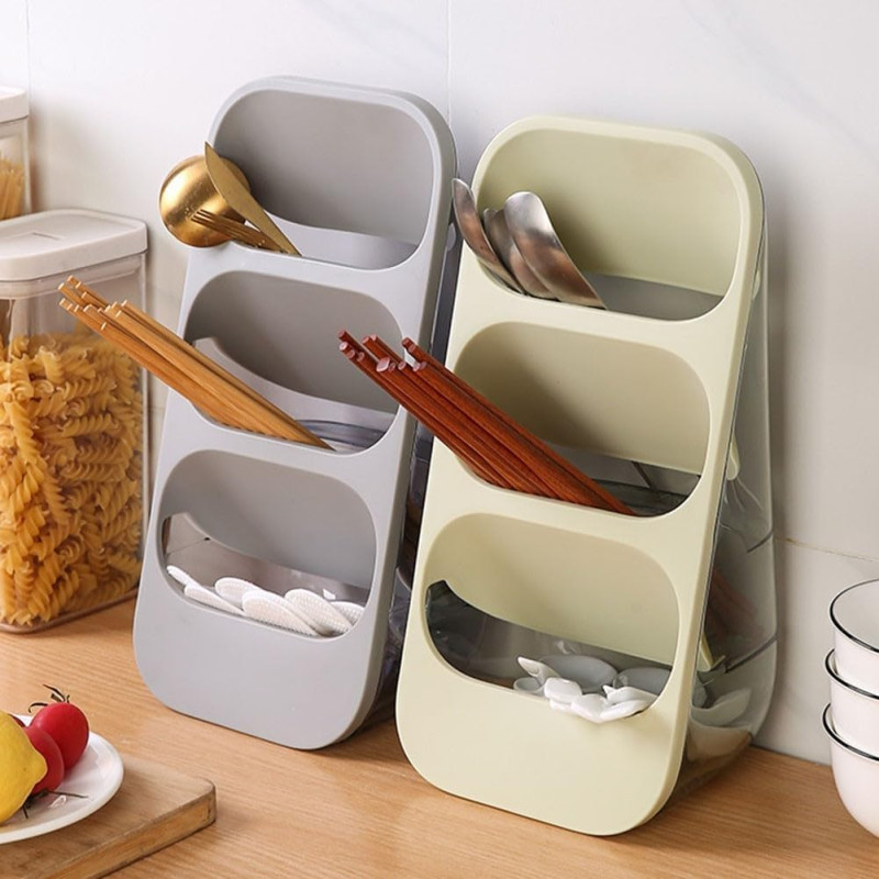 3 Layer Cutlery Stand Multi Tier Kitchen Organizer