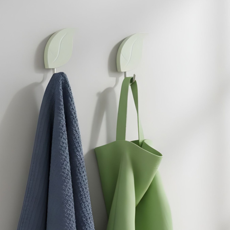 2 Pcs Leaf Hooks Self Adhesive Decorative Wall Hooks