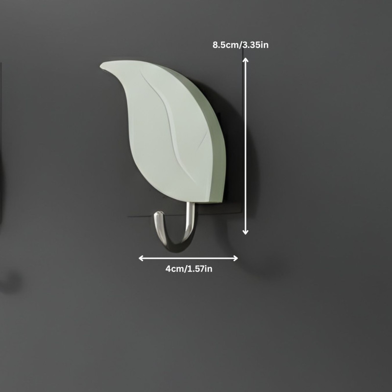 2 Pcs Leaf Hooks Self Adhesive Decorative Wall Hooks