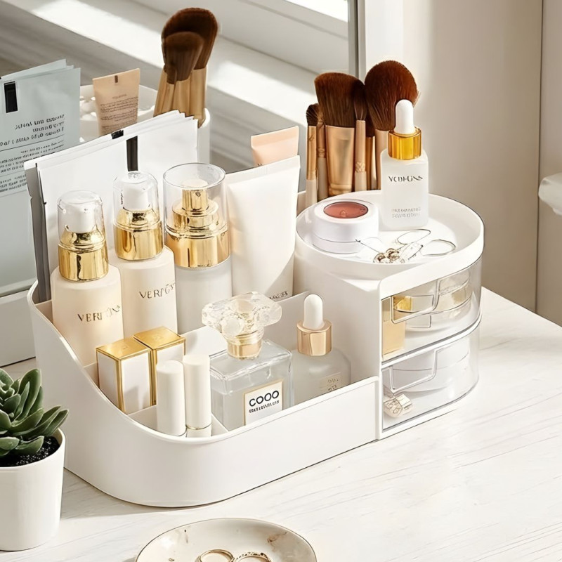 Makeup Cosmetic Storage Organizer With Drawer