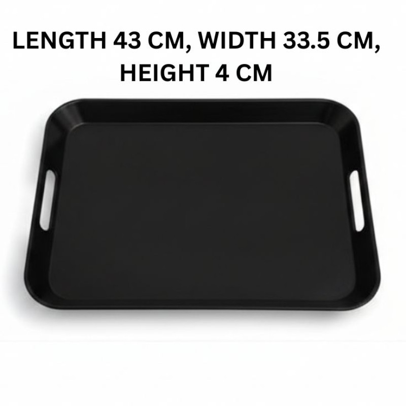 Melamine Black Large Square Serving Tray