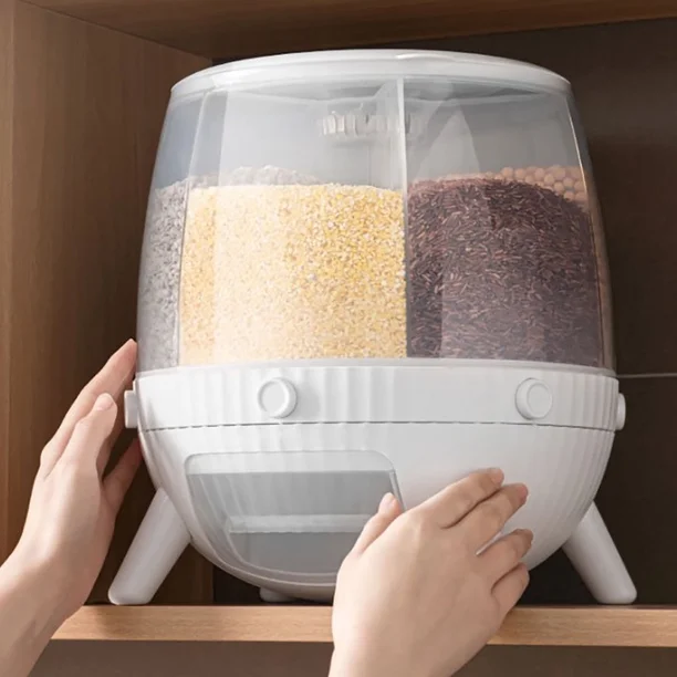 6KG Rotating Cereal Dispenser Multi Grain Storage Container