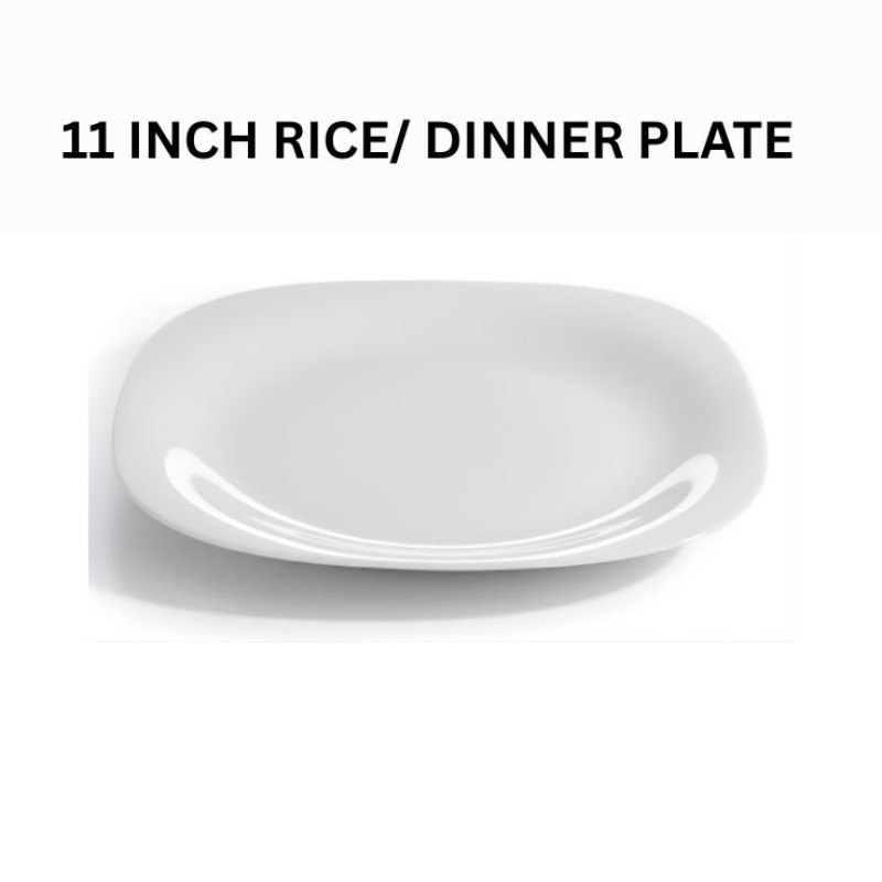 Melamine 11 Inch White Serving Plate
