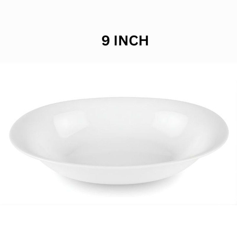 Melamine 9 Inch White Serving Soup Plate
