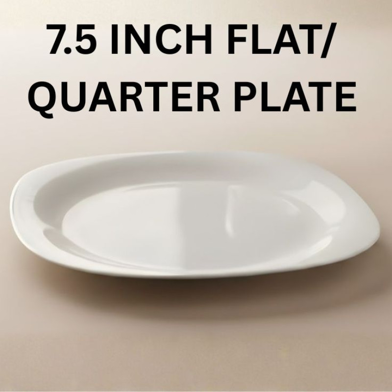 Melamine 7 Inch White Serving Flate Plate