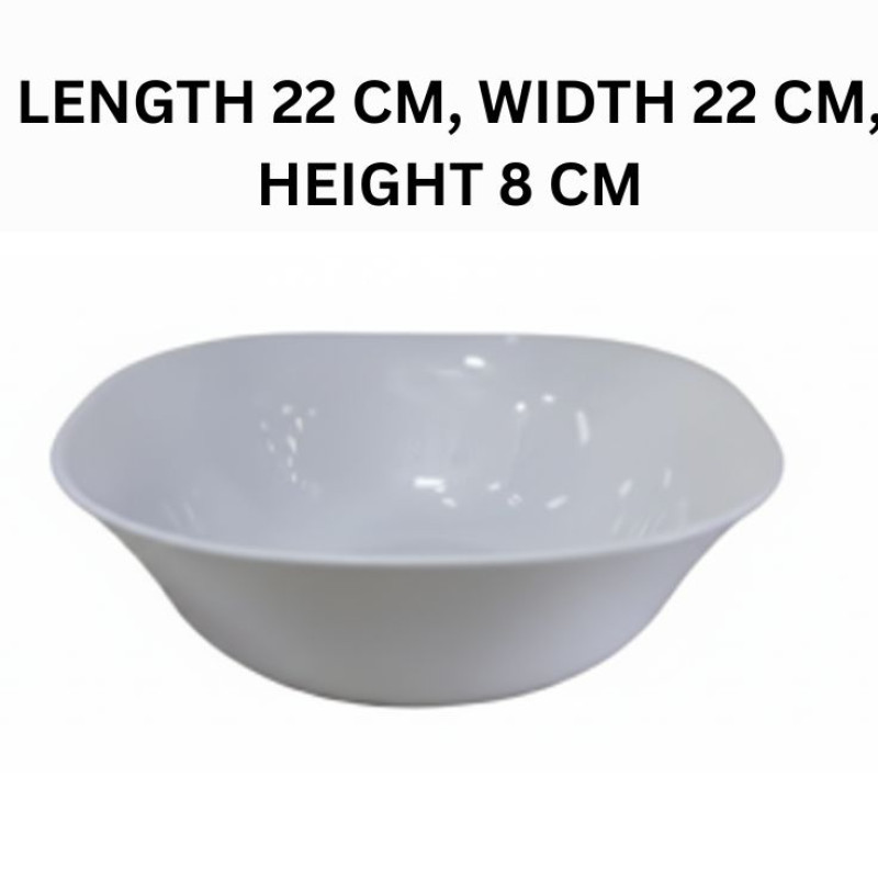Melamine 9 Inch White Serving Bowl