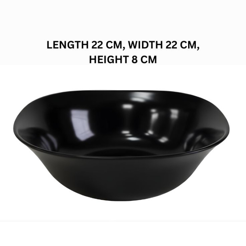 Melamine 9 Inch Black Serving Bowl