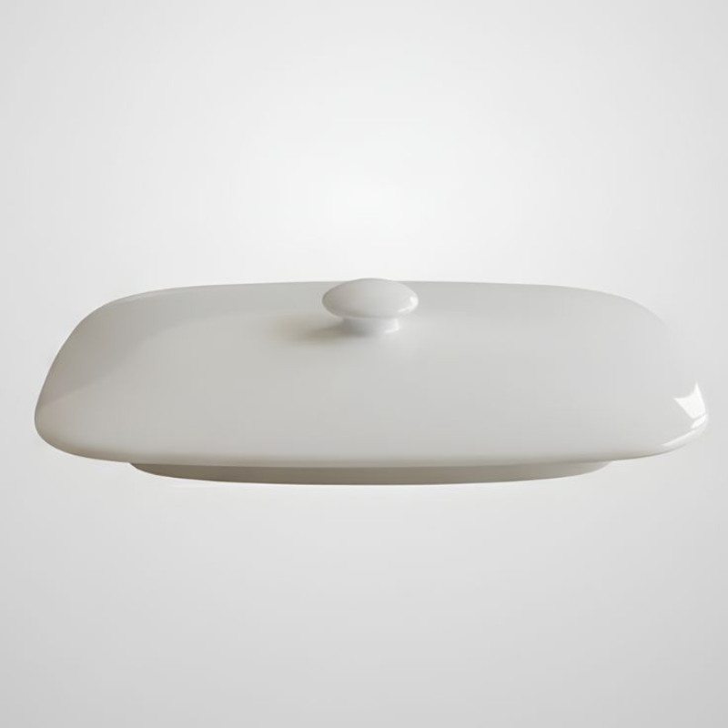 Melamine White Rectangle Serving Bowl's Lid