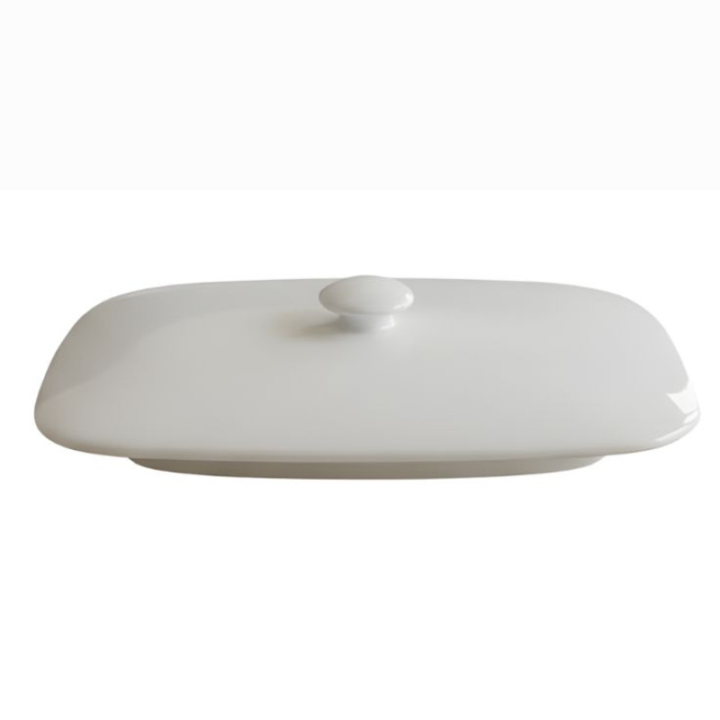Melamine White Rectangle Serving Bowl's Lid