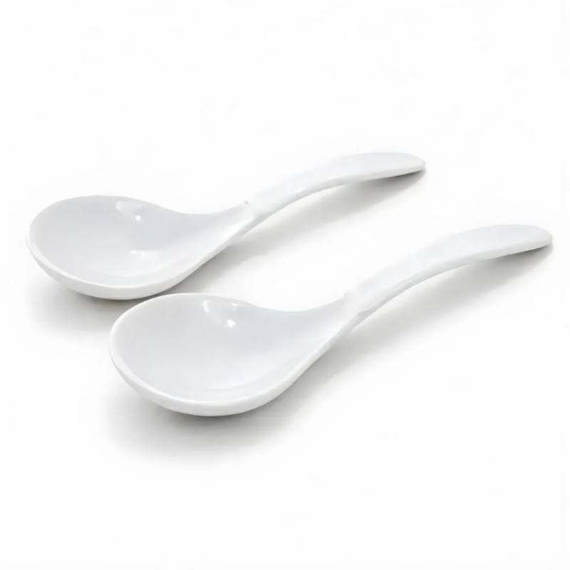 Melamine White Serving Curry Spoon