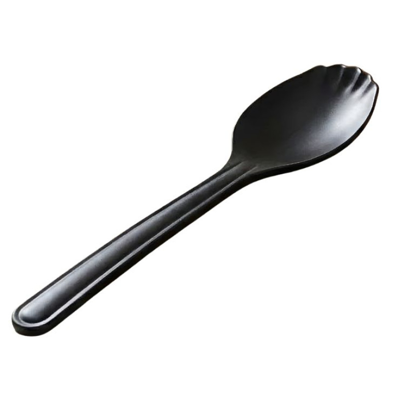 Melamine Black Serving Rice Flat Spoon