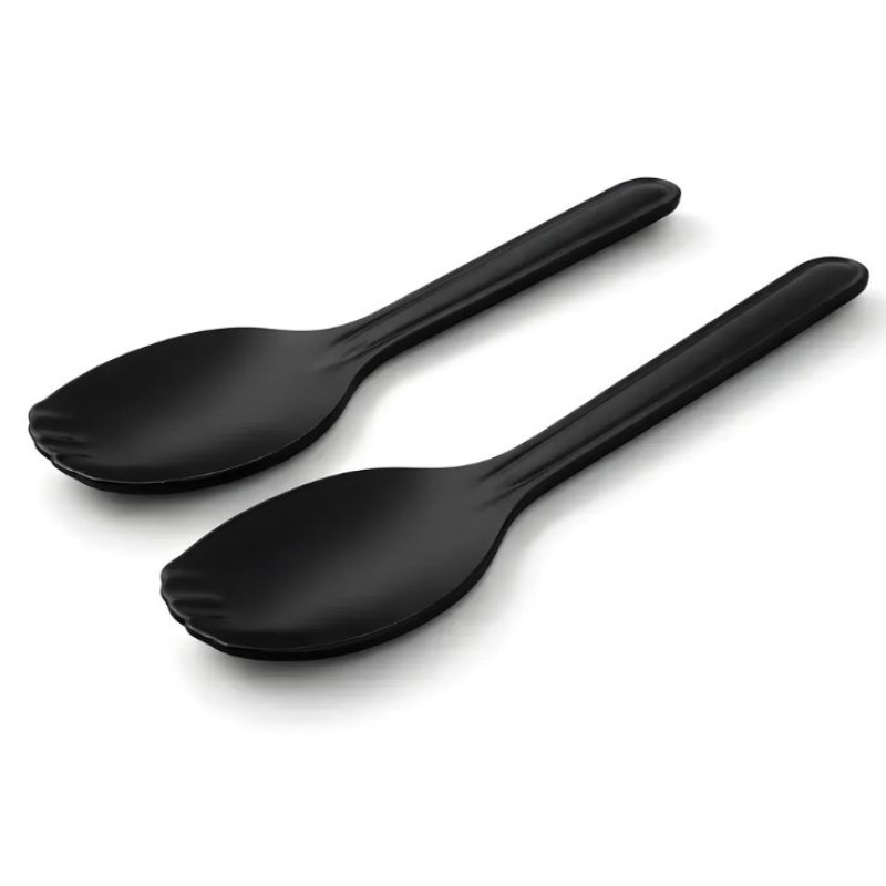 Melamine Black Serving Rice Flat Spoon