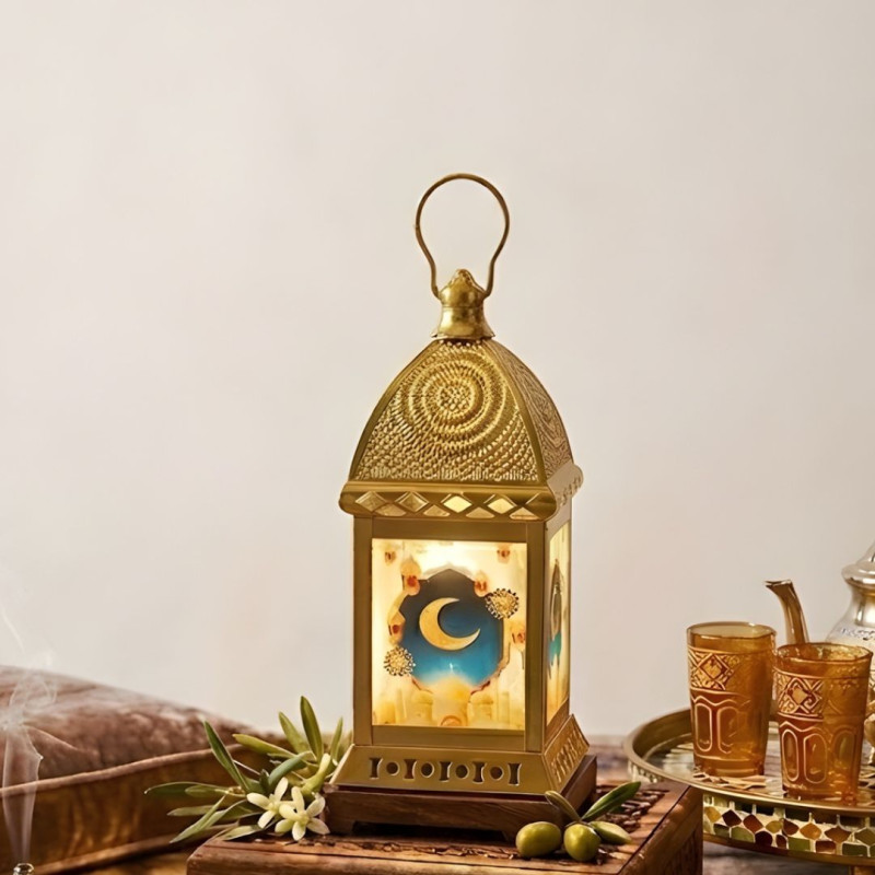 LED Metal Lantern With Ramadan Nasheed Light