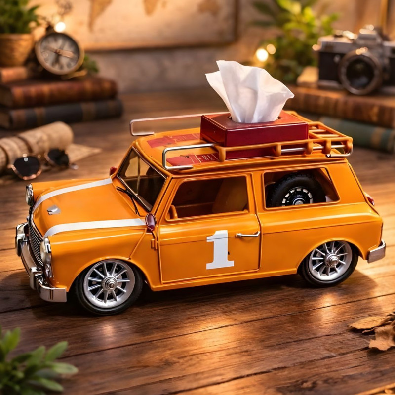 Orange Adventure Tissue Car Box Organizer