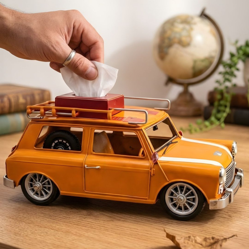 Orange Adventure Tissue Car Box Organizer