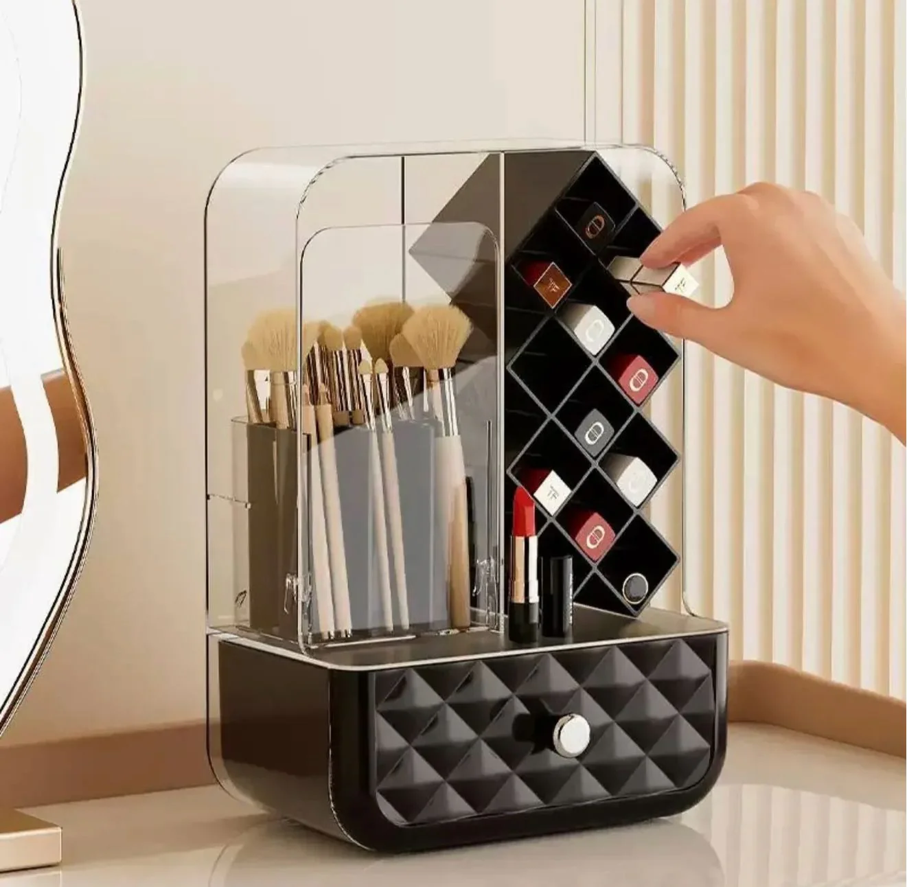 Multi Purpose Large Capacity Makeup Brush & Lipstick Storage Rack