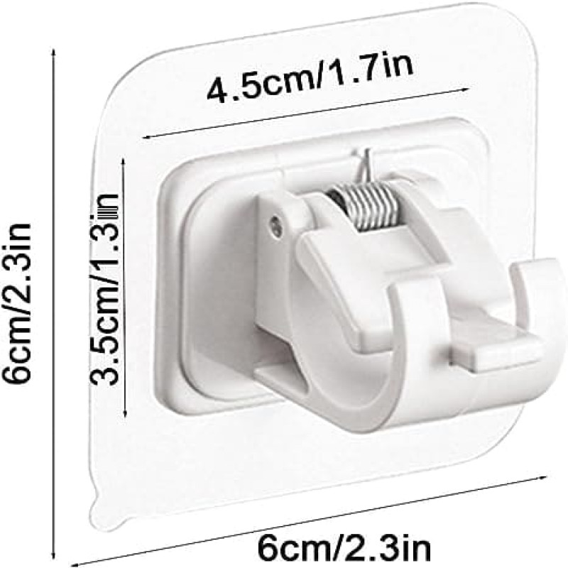 Pack of 2 Transparent PVC Adhesive Curtain Rod Hooks
