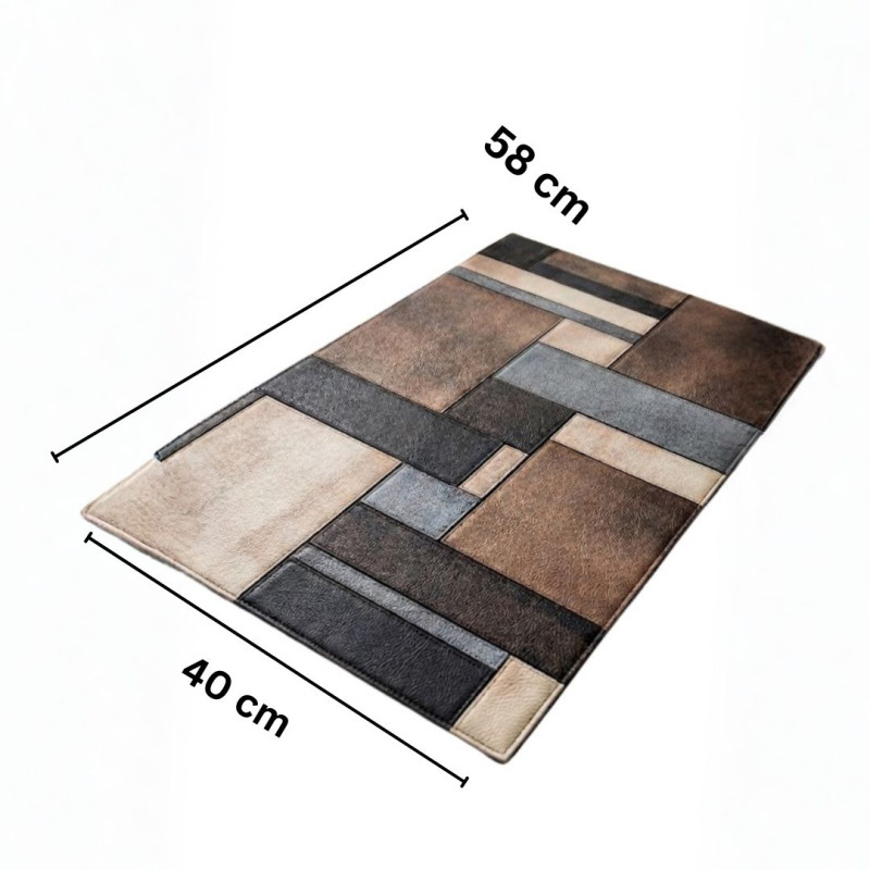 Nappa Leather Bath Mat Non Slip Rubber Base Bathroom Mat