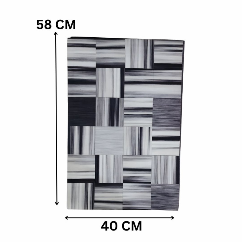 Contemporary Abstract Mosaic Nappa Leather Bath Mat