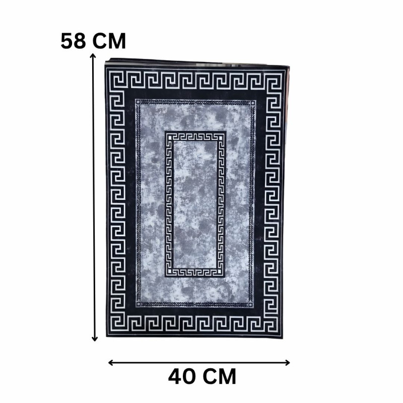 Majestic Greek Key Nappa Leather Bath Mat Non Slip Rubber Mat