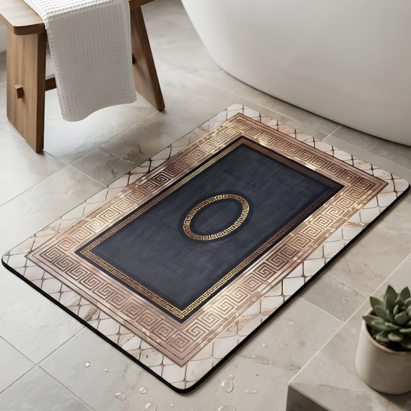 Imperial Gold Medallion Nappa Leather Bath Mat