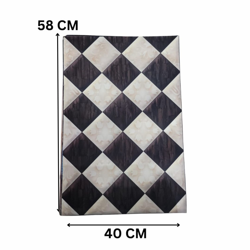 Vintage Diamond Wood Grain Nappa Leather Bath Mat