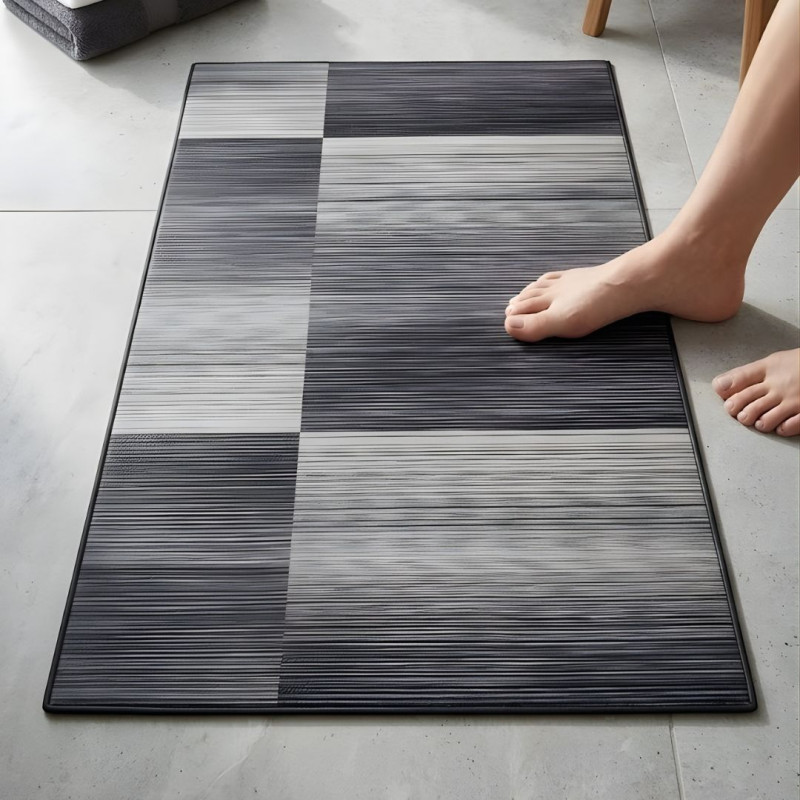 Urban Linear Slate Nappa Leather Bath Mat