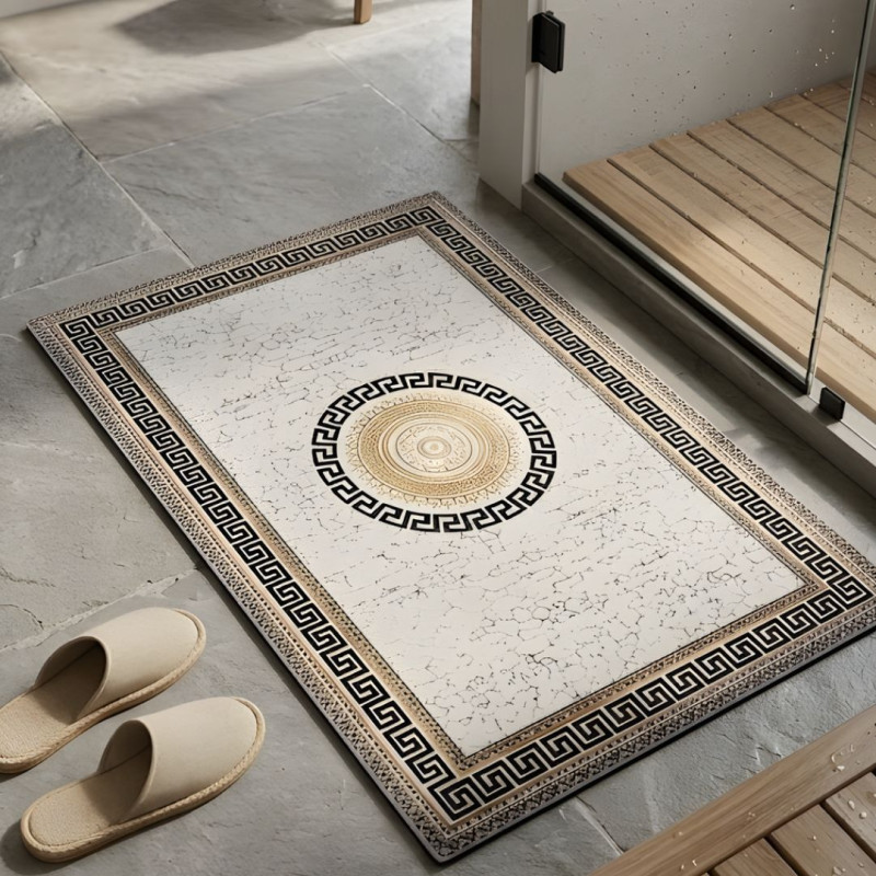 Antique Royal Mandala Nappa Leather Bath Mat