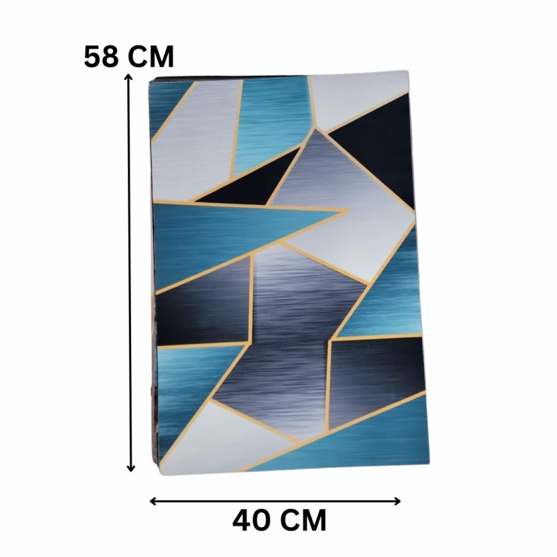 Abstract Oceanic Geometric Nappa Leather Bath Mat