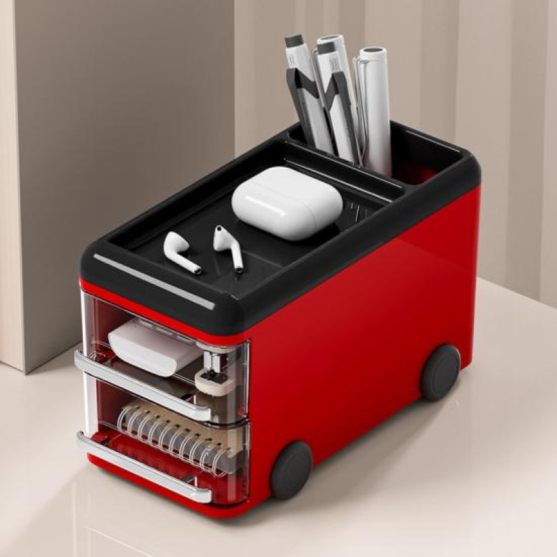 Bus Style Stationery Holder Desk Organizer