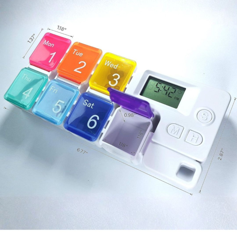 Alarm Medicine Pill Box Portable Reminder Organizer