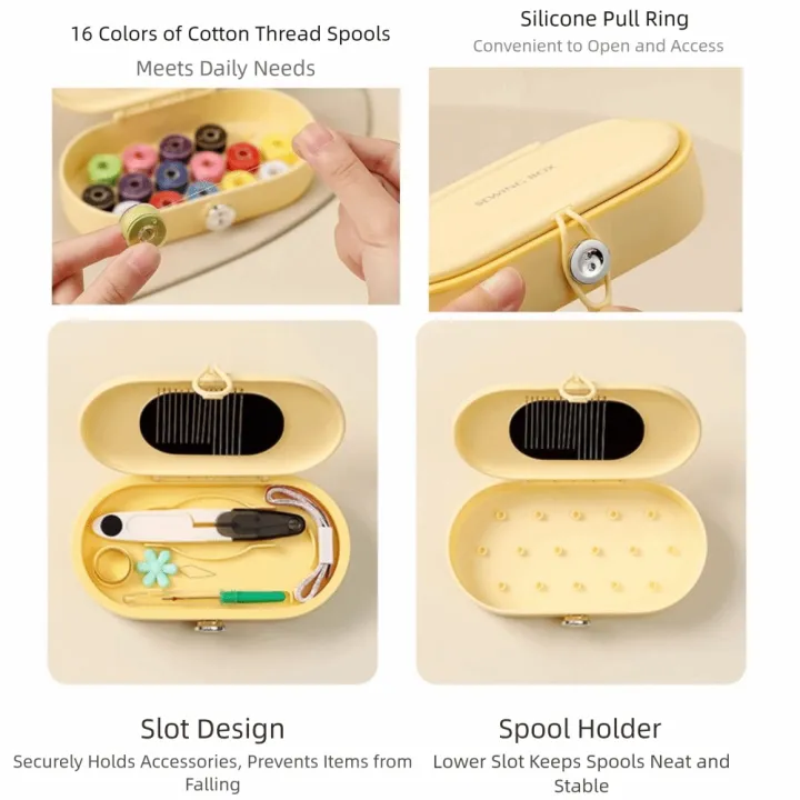 Magnetic Sewing Kit With Case Portable Stitching Set