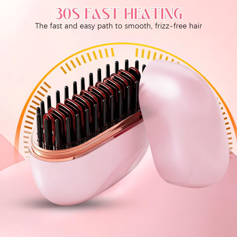 Mini Hair Straightening Comb Wireless Portable Hair Styler