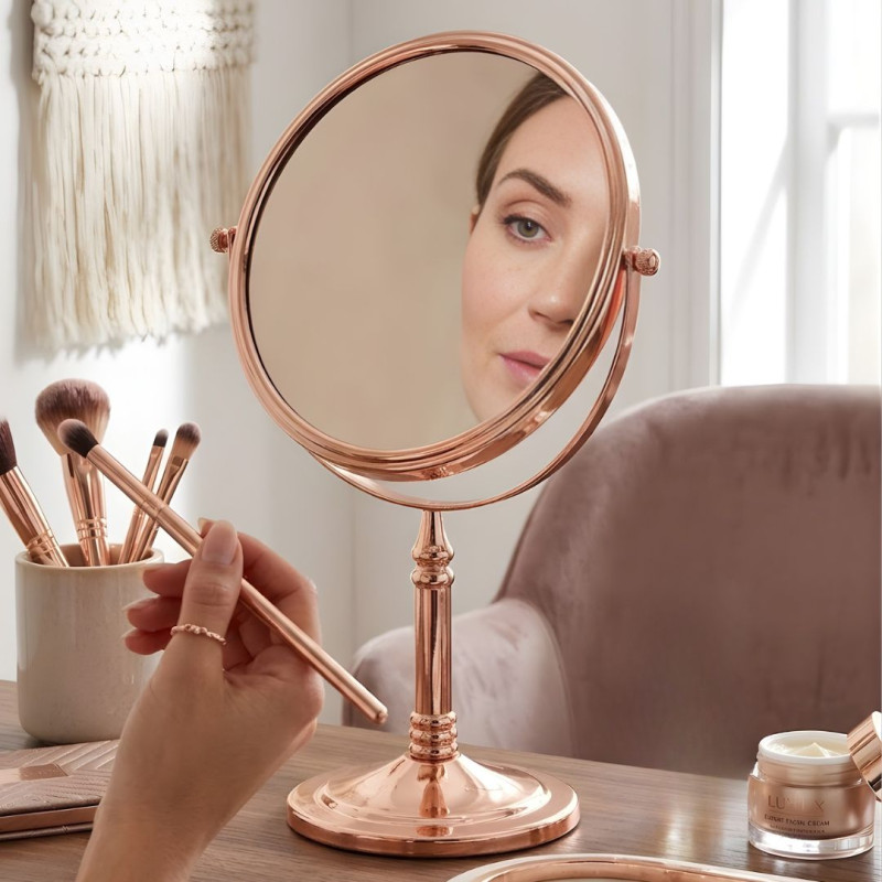 Desktop Double Sided Makeup Mirror Rotatable Vanity Mirror