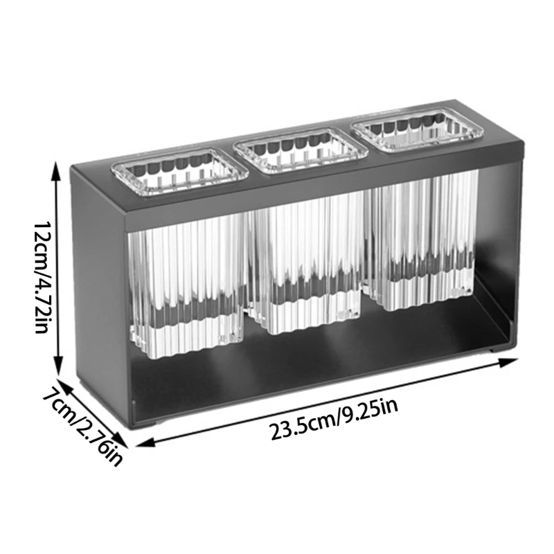 3 Portion Acrylic Cutlery Holder Metal Stand Organizer