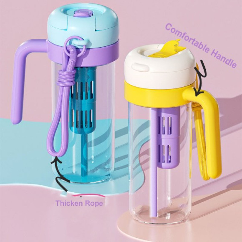 Acrylic Water Bottle 900ML Portable Drinking Bottle