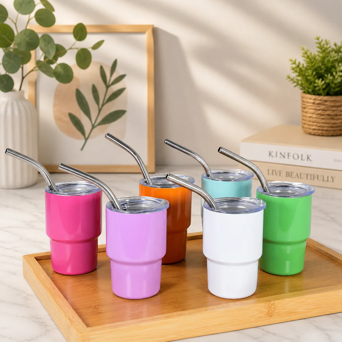 Stainless Steel Mini Tumbler Steel Straw Drinking Cup