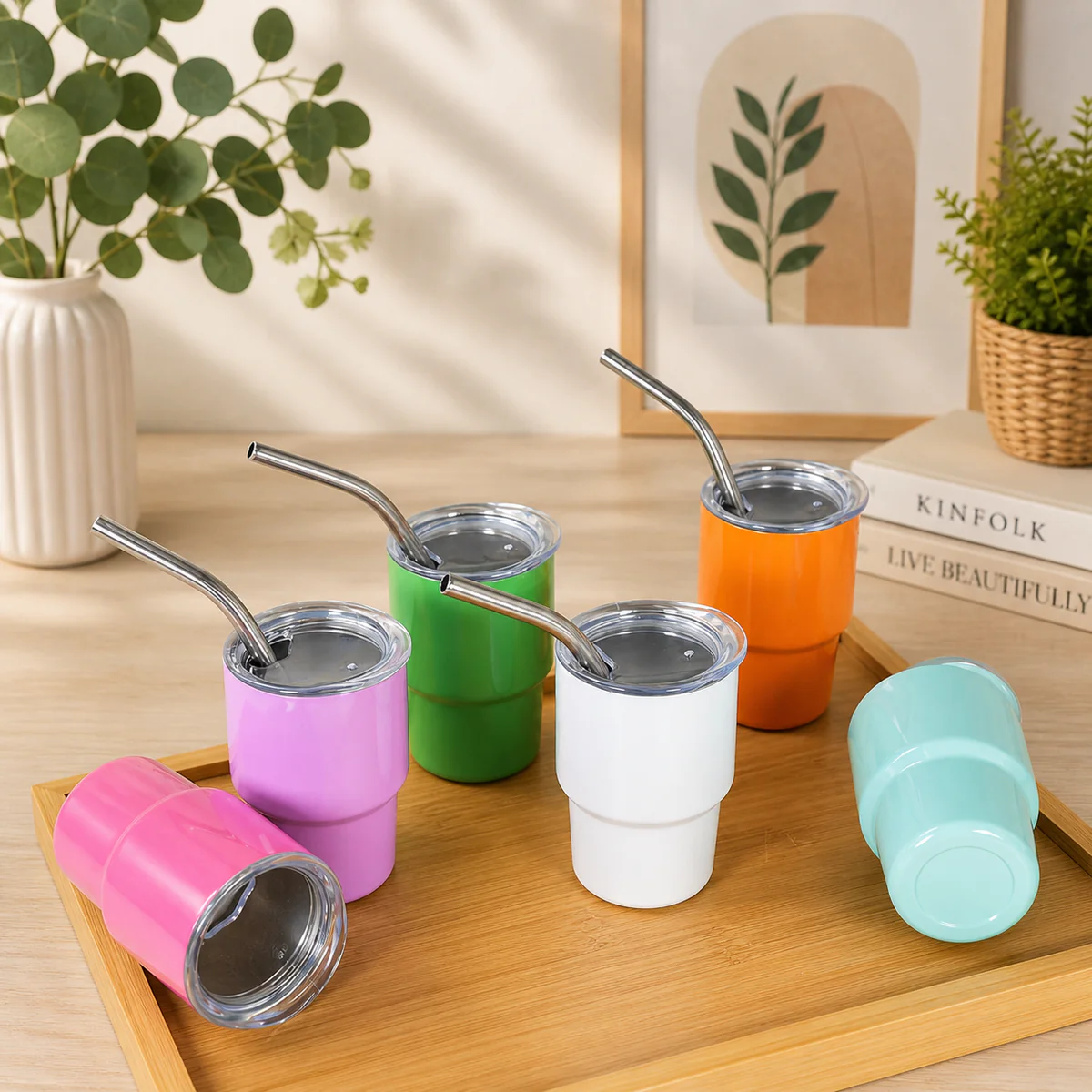 Stainless Steel Mini Tumbler Steel Straw Drinking Cup