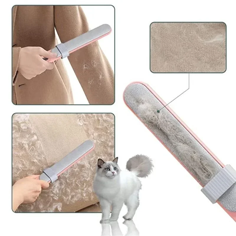 Pet Hair Remover Brush Reusable Double Sided Fur & Lint Cleaner