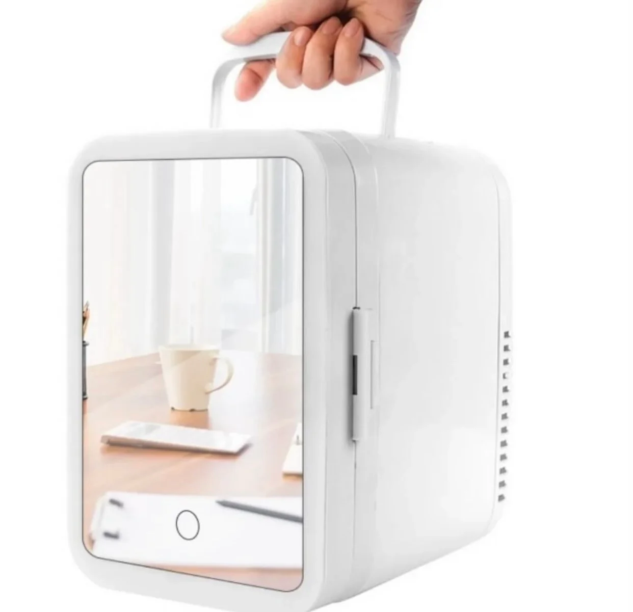 4L Makeup Fridge with Mirror 3 Color LED Beauty Cooler