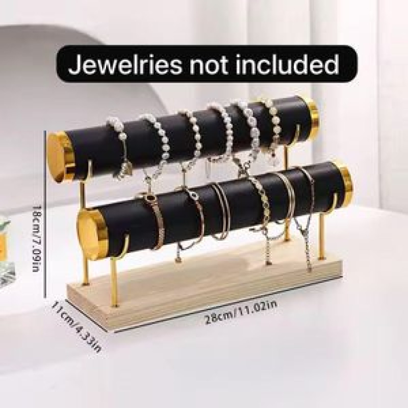 2 Layer Velvet Jewellery Display Stand Necklace & Bracelet Organizer